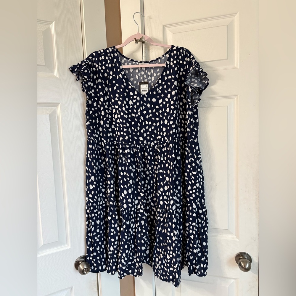 Navy and White Dress